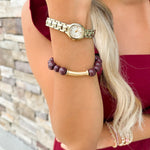 Michelle McDowell Karina Garnet & Gold Bracelet - The Pink Pineapple 850