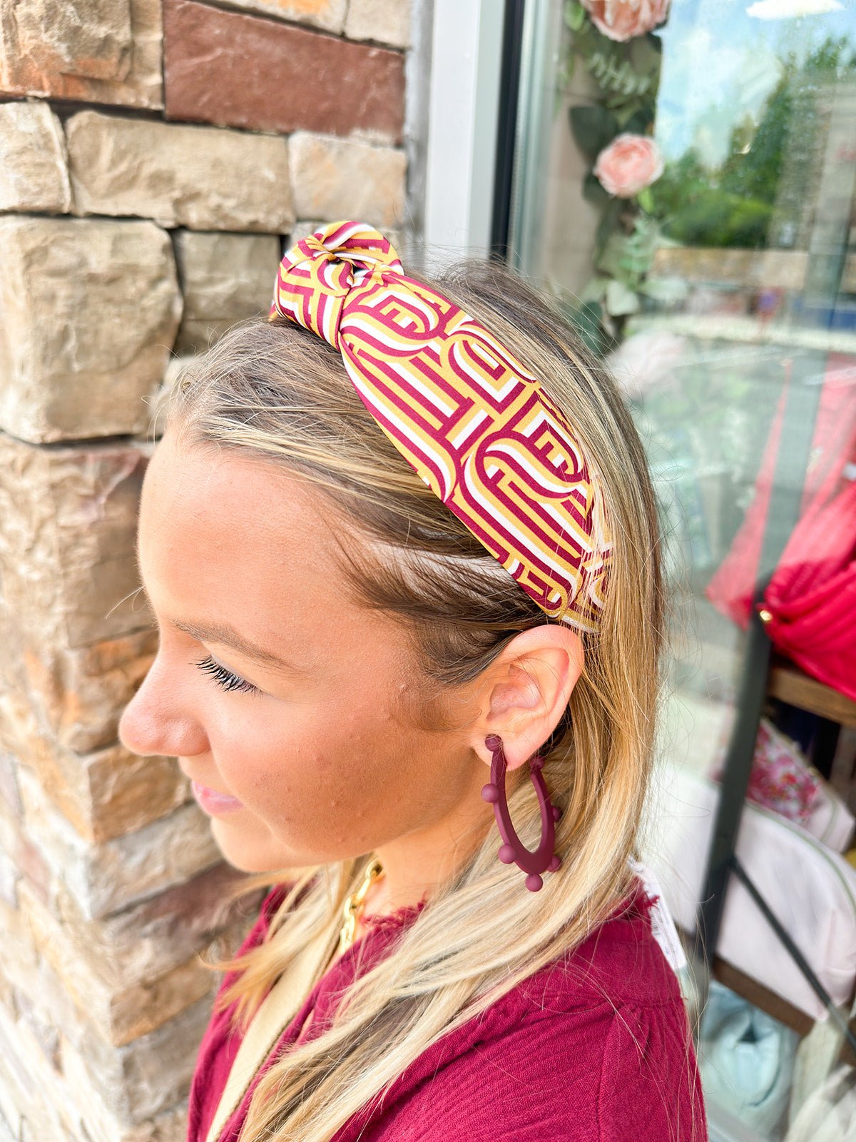 Michelle McDowell Luna Touchdown Garnet & Gold Headband - The Pink Pineapple 850