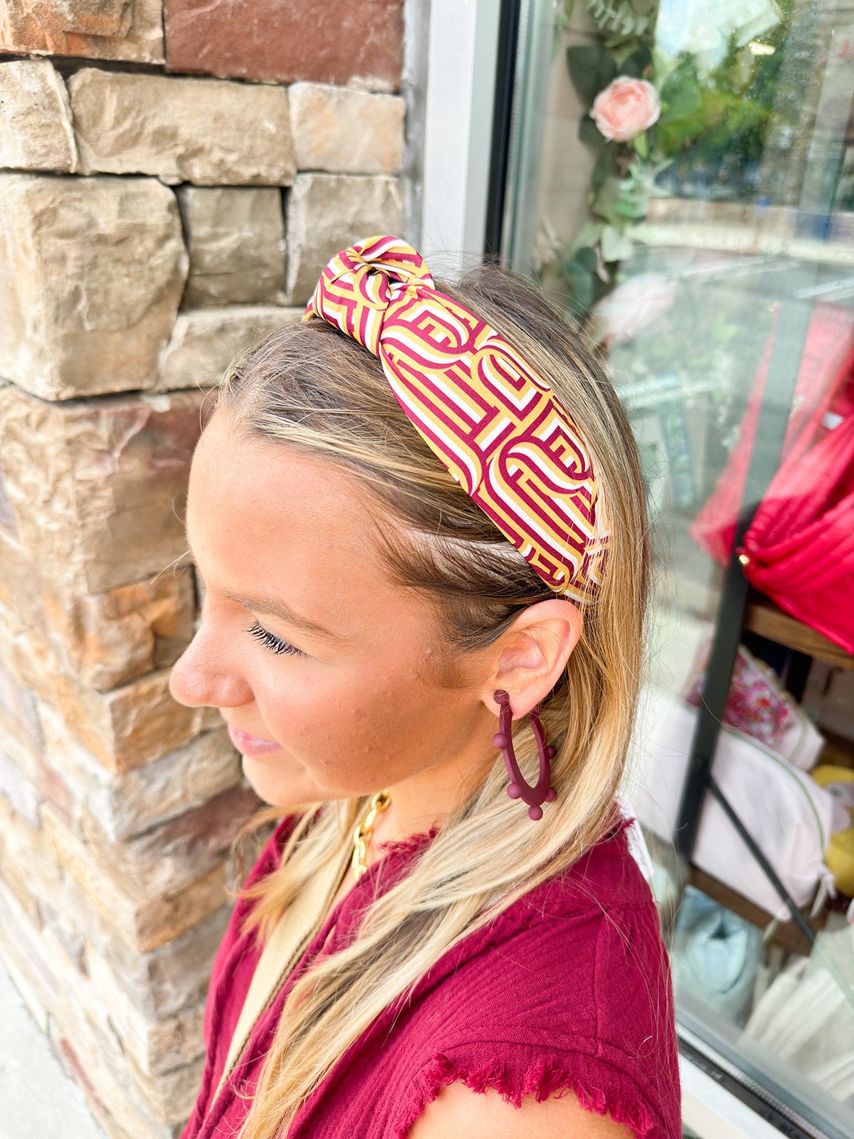 Michelle McDowell Luna Touchdown Garnet & Gold Headband - The Pink Pineapple 850
