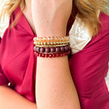 Michelle McDowell Mandy Garnet & Gold Bracelet - The Pink Pineapple 850