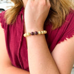 Michelle McDowell Nori Garnet & Gold Bracelet - The Pink Pineapple 850