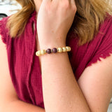 Michelle McDowell Nori Garnet & Gold Bracelet - The Pink Pineapple 850