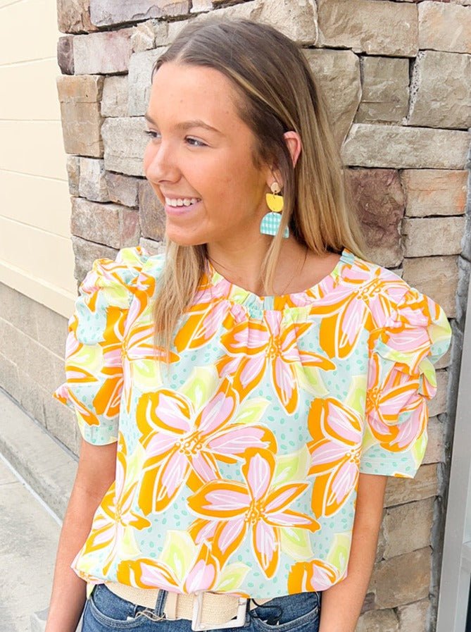 Michelle McDowell Pool Gathered Goods Maxi Earrings - The Pink Pineapple 850