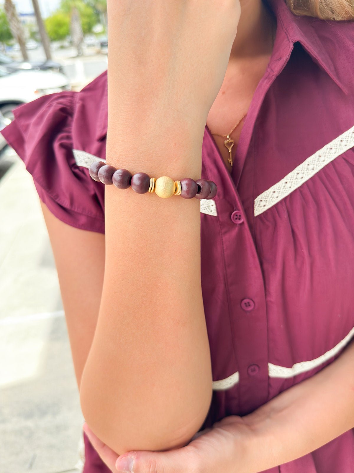 Michelle McDowell Ryden Garnet & Gold Bracelet - The Pink Pineapple 850