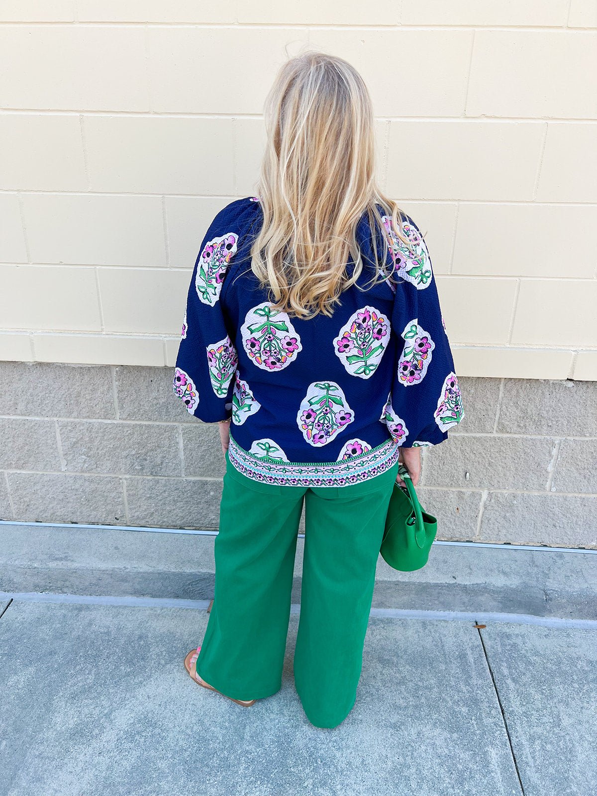 Midnight Bloom Ruffle Neck Top - The Pink Pineapple 850