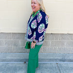 Midnight Bloom Ruffle Neck Top - The Pink Pineapple 850