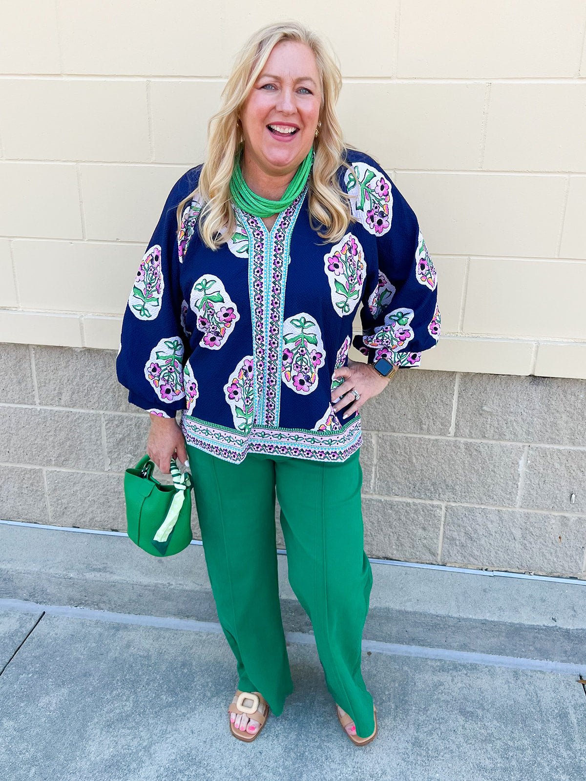 Midnight Bloom Ruffle Neck Top - The Pink Pineapple 850