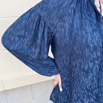 Midnight Breeze Split Neck Blouse - The Pink Pineapple 850