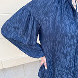 Midnight Breeze Split Neck Blouse - The Pink Pineapple 850