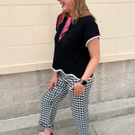 Midnight Contrast Knit Top - The Pink Pineapple 850