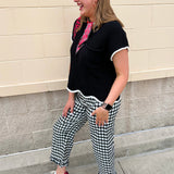 Midnight Contrast Knit Top - The Pink Pineapple 850