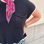 Midnight Contrast Knit Top - The Pink Pineapple 850