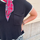 Midnight Contrast Knit Top - The Pink Pineapple 850