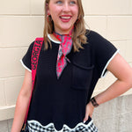 Midnight Contrast Knit Top - The Pink Pineapple 850