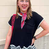 Midnight Contrast Knit Top - The Pink Pineapple 850