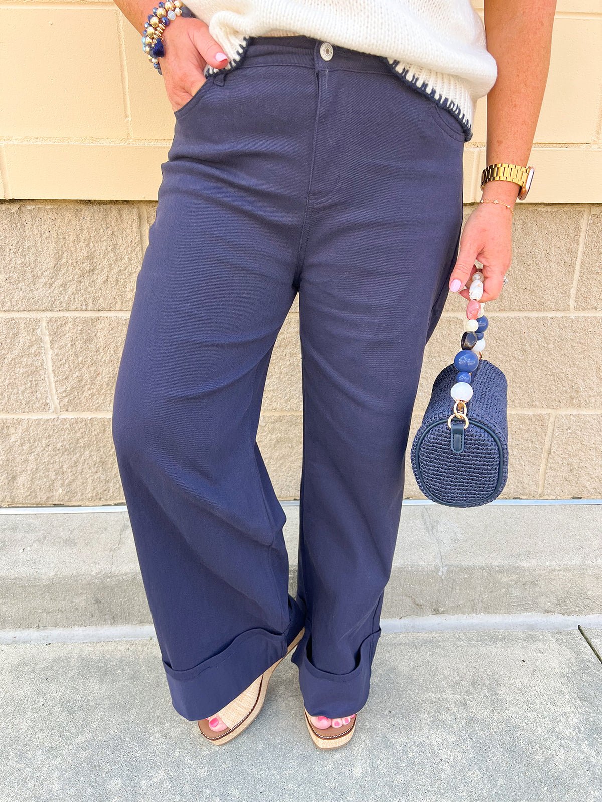 Midnight Ease Wide Leg Pants - The Pink Pineapple 850