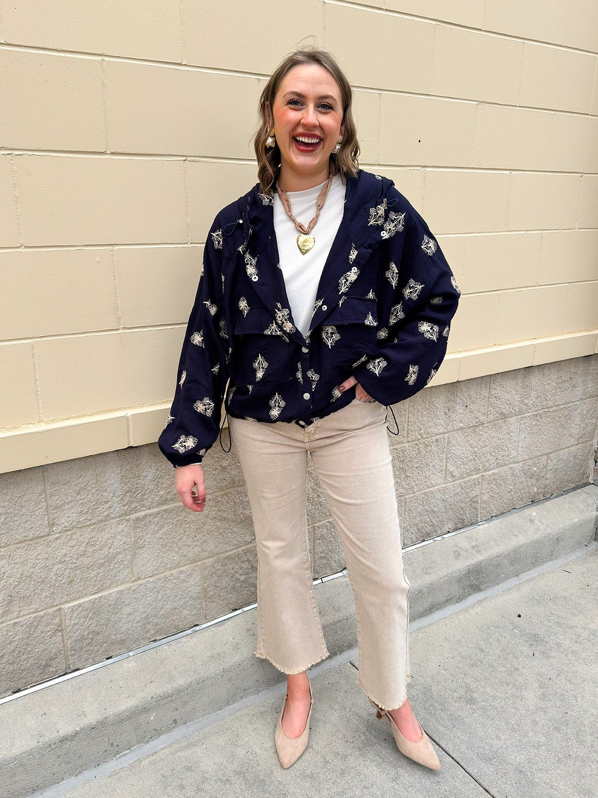 Midnight Flowers Long Sleeve Jacket Top - The Pink Pineapple 850