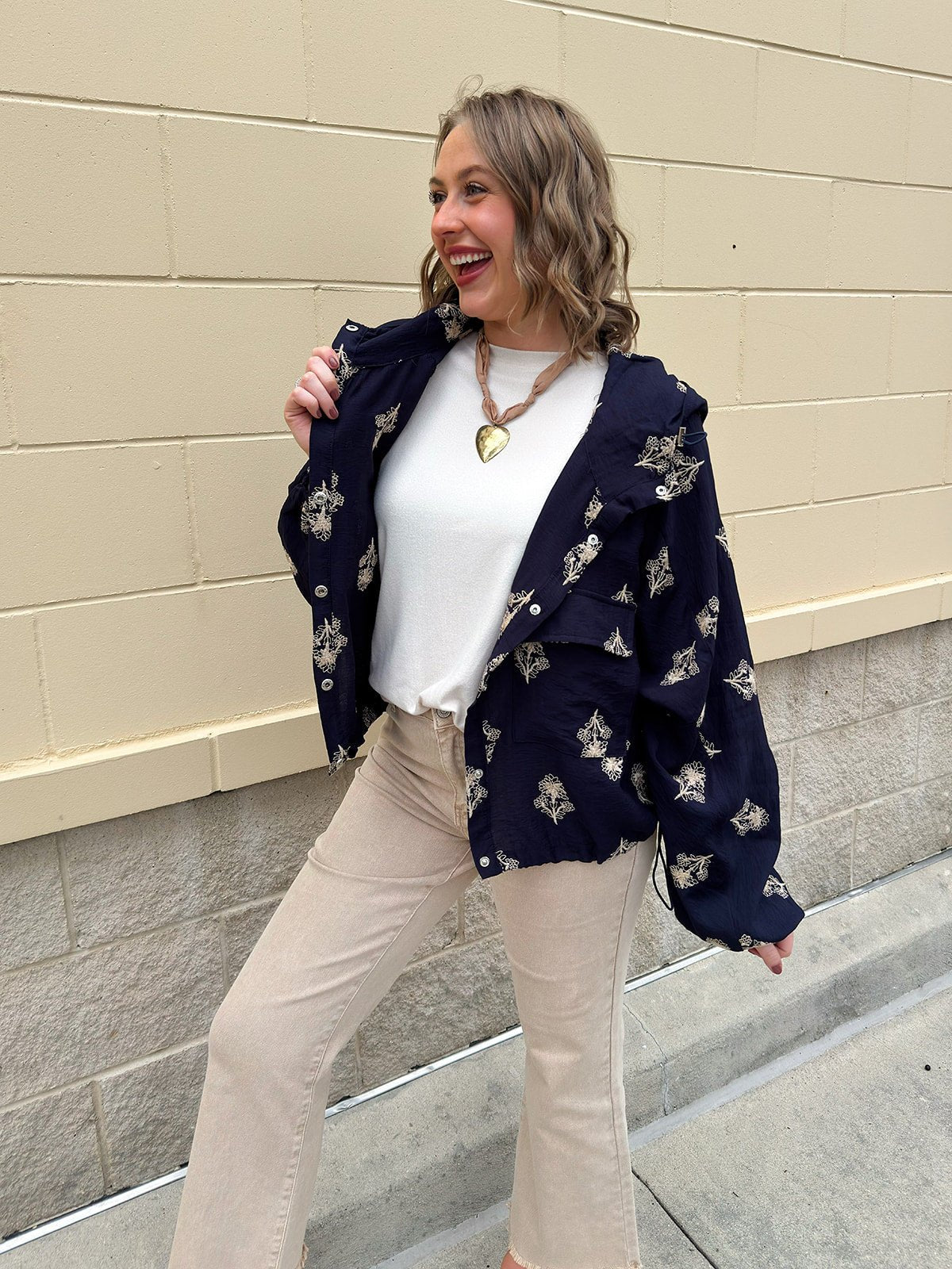 Midnight Flowers Long Sleeve Jacket Top - The Pink Pineapple 850