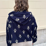 Midnight Flowers Long Sleeve Jacket Top - The Pink Pineapple 850