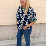 Midnight Garden Embroidered Blouse - The Pink Pineapple 850