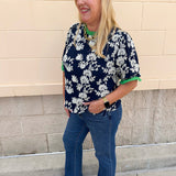 Midnight Garden Embroidered Blouse - The Pink Pineapple 850