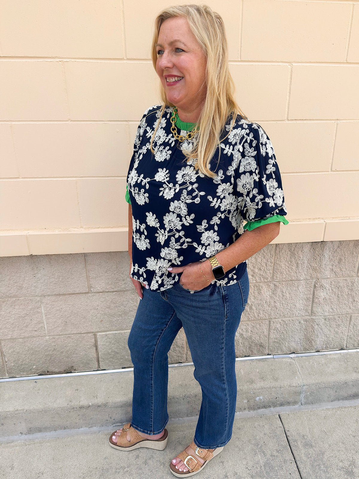 Midnight Garden Embroidered Blouse - The Pink Pineapple 850