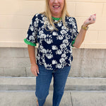 Midnight Garden Embroidered Blouse - The Pink Pineapple 850