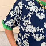 Midnight Garden Embroidered Blouse - The Pink Pineapple 850