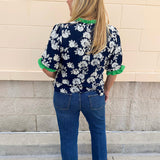 Midnight Garden Embroidered Blouse - The Pink Pineapple 850