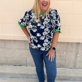 Midnight Garden Embroidered Blouse - The Pink Pineapple 850