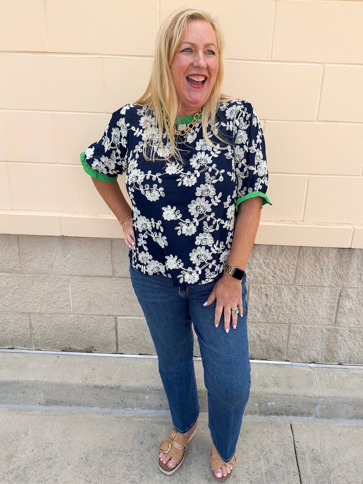 Midnight Garden Embroidered Blouse - The Pink Pineapple 850
