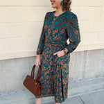 Midnight Garden Velvet Jacquard Midi Dress - The Pink Pineapple 850