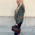 Midnight Garden Velvet Jacquard Top - The Pink Pineapple 850