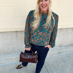 Midnight Garden Velvet Jacquard Top - The Pink Pineapple 850