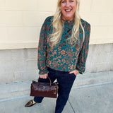 Midnight Garden Velvet Jacquard Top - The Pink Pineapple 850