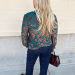 Midnight Garden Velvet Jacquard Top - The Pink Pineapple 850