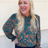 Midnight Garden Velvet Jacquard Top - The Pink Pineapple 850