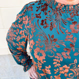 Midnight Garden Velvet Jacquard Top - The Pink Pineapple 850