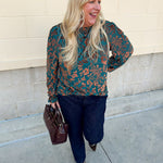 Midnight Garden Velvet Jacquard Top - The Pink Pineapple 850