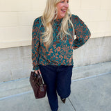 Midnight Garden Velvet Jacquard Top - The Pink Pineapple 850