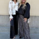 Midnight Glow Shimmer Balloon Sleeve Top - The Pink Pineapple 850