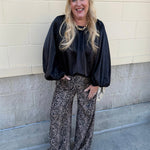 Midnight Glow Shimmer Balloon Sleeve Top - The Pink Pineapple 850