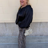 Midnight Glow Shimmer Balloon Sleeve Top - The Pink Pineapple 850