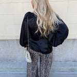 Midnight Glow Shimmer Balloon Sleeve Top - The Pink Pineapple 850