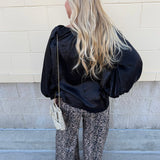 Midnight Glow Shimmer Balloon Sleeve Top - The Pink Pineapple 850