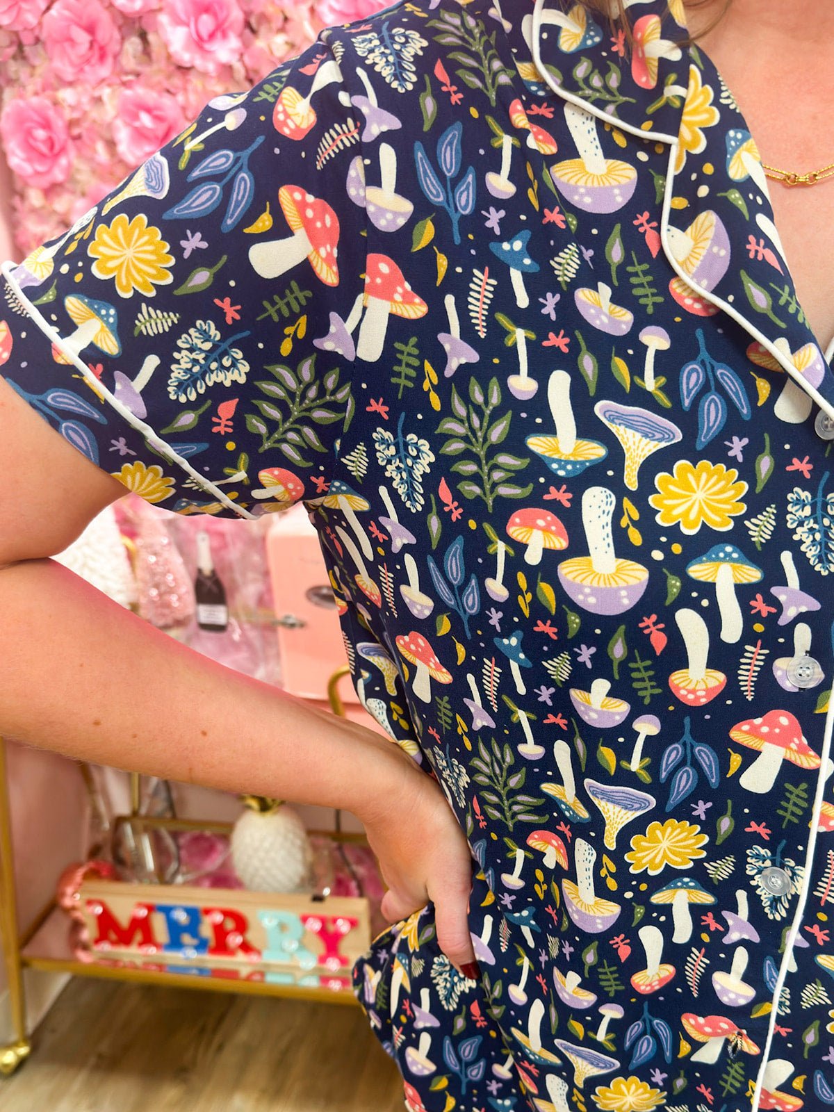 Midnight Meadow Pajama Top - The Pink Pineapple 850