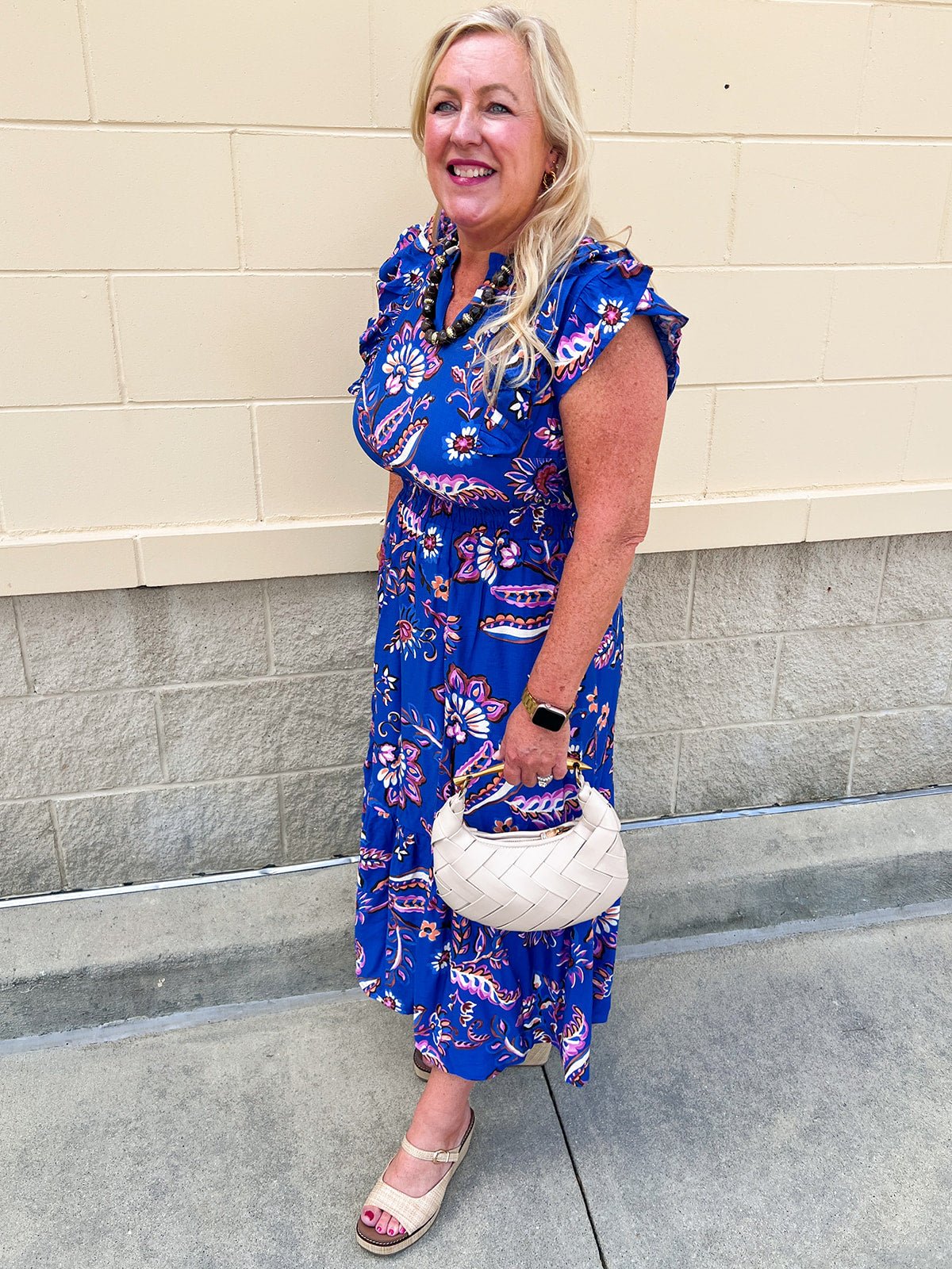 Midnight Mosaic Midi Dress - The Pink Pineapple 850