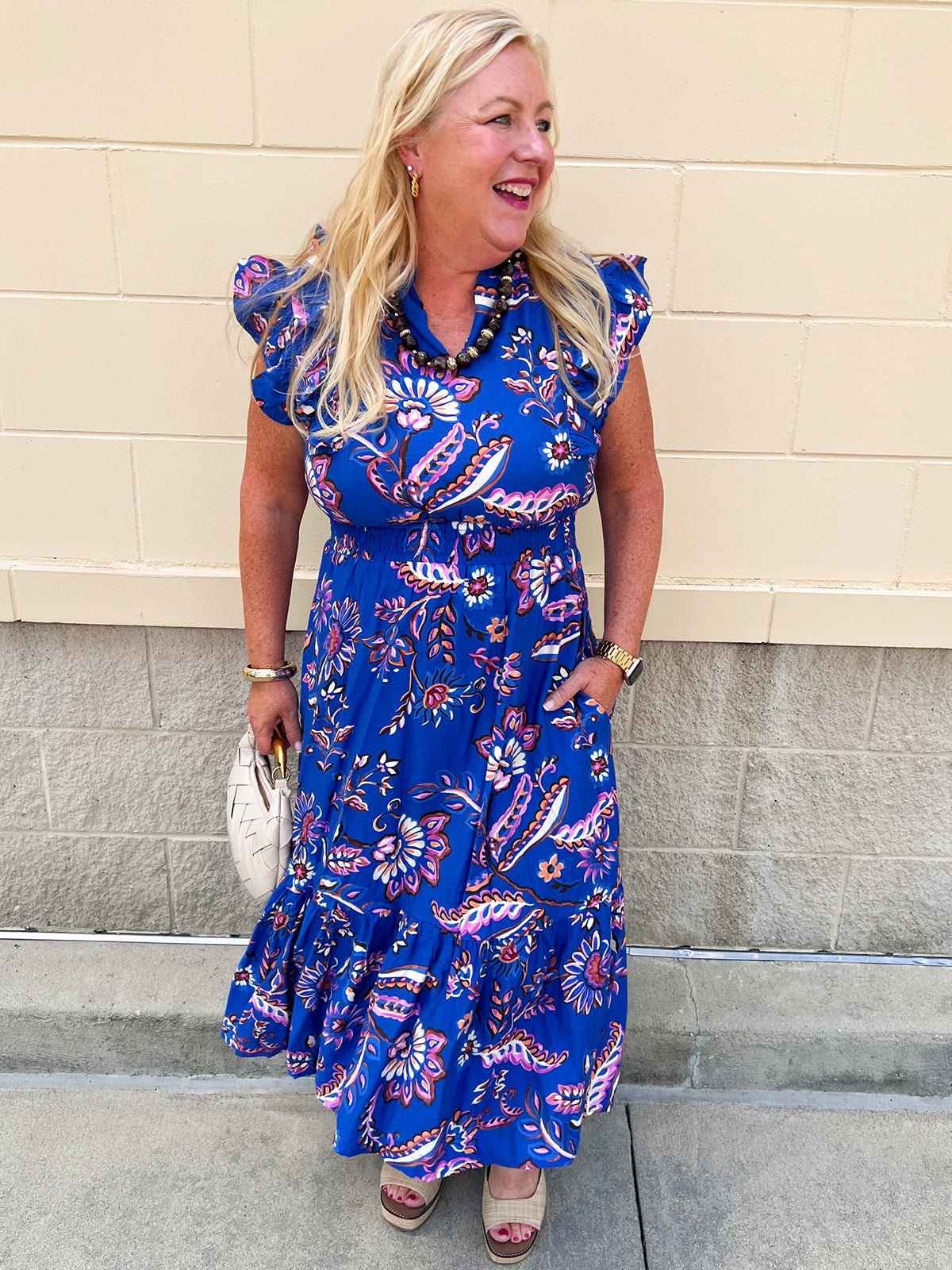 Midnight Mosaic Midi Dress - The Pink Pineapple 850