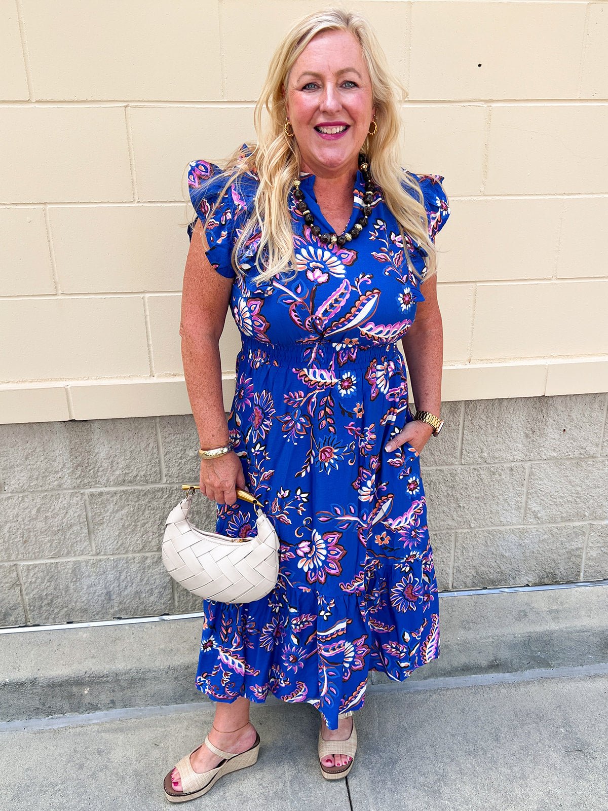 Midnight Mosaic Midi Dress - The Pink Pineapple 850