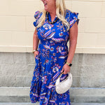 Midnight Mosaic Midi Dress - The Pink Pineapple 850